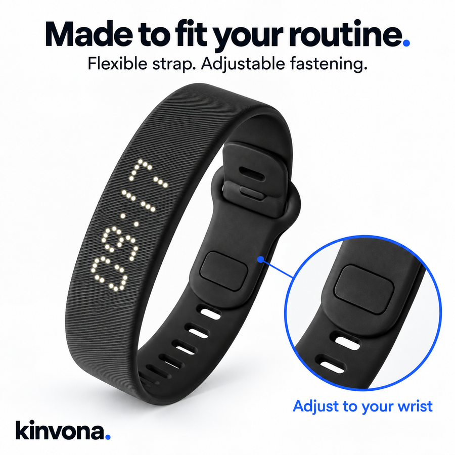 Kinvona Rise flexible strap and adjustable fastening detail